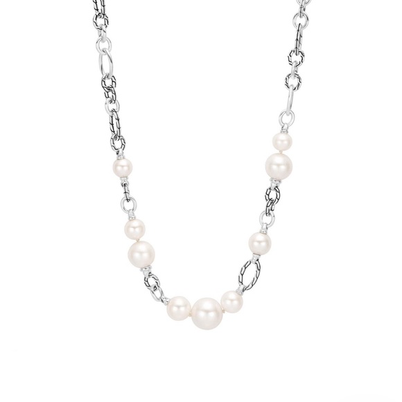John Hardy Silver Link Pearl Necklace - Picture 6 of 12